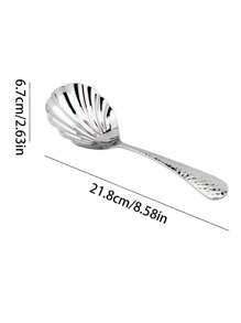 1 pieza/ 2 piezas Cuchara de servir de acero inoxidable con forma de concha, cuchara de sopa y fideos de mango largo, para usar en restaurantes/hoteles/hogar, cuchara de acero inoxidable 304 para helado, útiles escolares