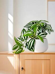 1pc Artificial Green Plant With Pot Fake Mini Plant Lifelike Indoor/Outdoor Decor For Home Garden Porch Farmhouse For Hanging Plants Window Boxes Wedding Table Office Birthday Party Gift Graduation Decor