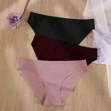 FINETOO 6 Pack Women's Seamless Hipster Underwear No Show Panties Invisibles Briefs Soft Stretch Bikini Underwears XS-XL - 固體 4 - 查看 2