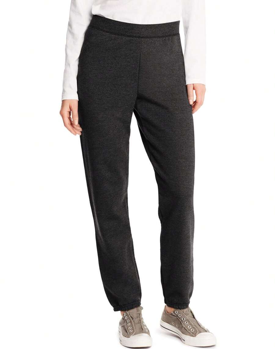 Hanes Womens ComfortSoft EcoSmart Sweatpants, Ebony - Black - View 1
