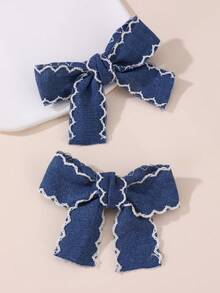2pcs/8pcs Women Flower, Star, Pentagram, Denim, Bow Hair Clips Set, Suitable For Daily Decoration - Multicolor - View 9
