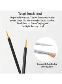 Brochas desechables de manicura, que incluyen bolígrafo con cordel, brocha de punta puntiaguda, brocha de relleno. Reutilizables para herramientas de arte de uñas de manicura con gel UV