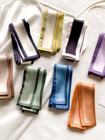 8pcs Solid Color Scarves For Women, Versatile Fashion Accessory & Headwear, Suitable For Daily Use