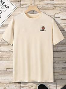 Camiseta de manga corta con estampado de graffiti de moda de verano para hombres