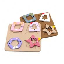 Bneseus 1 pièce Jouet de puzzle en silicone, Puzzle en formes géométriques 3D, Jouet sensoriel pour le développement de l'intelligence de l'éducation précoce