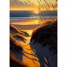 1 pieza Impresiones y carteles de arte de pared con opción de marco - Escenas naturales de viaje con vista al mar, pueblo costero, coches - Decoración de arte de lienzo para la sala de estar del hogar - Cuadros de pared - Regalos