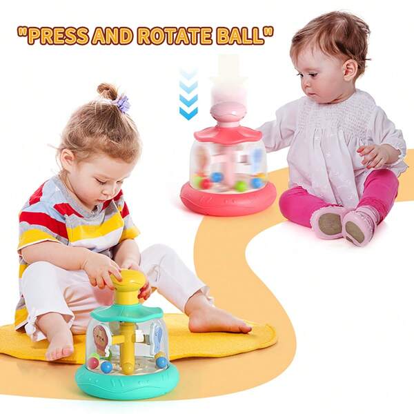 1pc Infant & Toddler Squeeze & Rotate Animal Spin Toy, Educational Cognitive Attention-Grabbing Fun Toy, Gift For Baby Boys Girls Christmas Easter, Newborn Toys, Birthday Present
