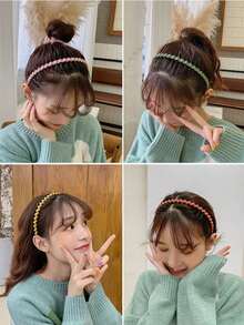 Frosted Multi-Color Fashion Hair Pressing Headband Invisible Wave Headband Summer Sports Face Washing Short Hair Headband Hair Hoop - Multicolor - View 10