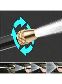 1 pieza Pistola de rociado de alta presión para lavar autos, con boquilla chapada en cobre - Durable, alto flujo de agua, apta para manguera de riego del hogar y el jardín