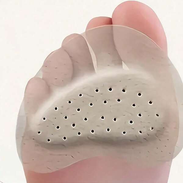 2pcs Women's High Heels Soft PU Non-Slip Front Foot Pad - Breathable Sweat-Absorbent, Shock-Absorbing Foot Care Insole With Grip Pattern, Perfect For Summer Sandals