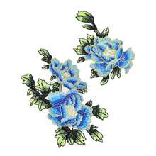 2PCS/Set Vibrant Water Soluble Flower Embroidery Patches For Christmas And New Year Holidays - Pink Orange Rose Red - Fashion-Forward Skirt Stickers & Clothing Accessories - Durable Embroidered Applique For Sewing Projects