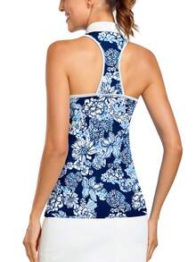 女士高尔夫上衣 无袖工字背心 高尔夫衬衫 运动背心 - 彩色 - 查看 3