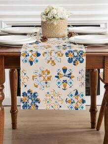 1 peça Bandeira de mesa abstrata geométrica árabe moderna floral abstrata, adequada para cozinha, festa de casamento, festival, cozinha ao ar livre, centro de mesa para casa, sala de estar, decoração de restaurante