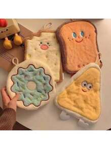 1 Piece Cute Hand Towel Hanging Type Absorbent Thick Bathroom Cartoon Handkerchief Towel Hand Washing Small Square Towel Kitchen Cloth