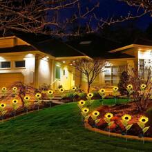 2x Solar Flower Stake Lights Outdoor Garden Path Party LED Lamps Sunflower Decor