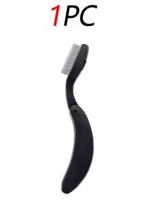 4/2/1pc New Stainless Steel Eyelash/Eyebrow Comb With Curved Plastic Handle, Portable Eyelash Mascara Brush, Makeup Brush, Anti-Crossed Fly Leg Beauty Tool