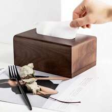 Portarotolo in legno massiccio, scatola porta fazzoletti per soggiorno in noce, contenitore da tavolo da scrivania, portaoggetti per bagno, accessori per la casa, decorazione, portafazzoletti, porta tovaglioli, per feste in famiglia, decorazione da tavolo da cucina