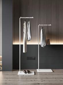 1pc Nordic Style Modern Clothes Rack, Lightweight Luxury Floor-Standing Garment Hanger For Balcony, Living Room, Bedroom, White