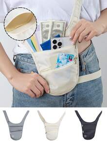 1pc Multi-Pocket Crossbody Waist Bag, Sports Waist Bag With Zipper, Outdoor Sport Waist Bag, Passport Travel Waist Bag, Cycling Waist Bag, Waist Bag For Phone And Keys, Everyday Wear Waist Bag With Adjustable Shoulder Strap, Suitable For Sports, Hiking, Traveling, Cycling, Walking, Great Gift For Parents, Friends - Multicolor - View 1