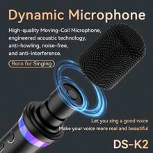 KZ DS-K2 Karaoke Companion Wireless Microphone Dynamic Bluetooth 5.3 DSP Mixer System Machine RGB Colorful Light 3.5mm AUX Amplifier Host