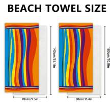 1pc Super Soft Microfiber Beach Towel, Water-Absorbent Quick-Dry Anti-UV Adult Beach Towel With Rainbow Pattern, For Travel, Swimming Pool