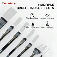 24pcs Paint Brush Set, Fuumuui Acrylic Paint Brushes, Professional Artist Series With Wide Flat, Filbert, Fan, Cat Tongue, Round, Angle, Rigger For Oil, Acrylic Canvas Paintings, Face Painting - Sets - View 5