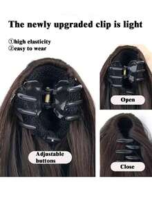 12-Inch Synthetic Wig Ponytail Women's Mid-Length Short Curly Hair Strap Style Curly Big Wave Wig Piece - Multicolor - View 9