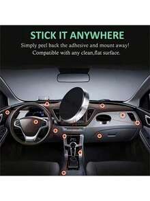 Mini Magnetic Car Phone Holder - Alloy Steel GPS Stand With 360° Rotation, Compact Circular Design & Strong Magnetic Grip - Easy Install Mount For All Vehicles, No Battery Needed, Magnetic Phone Holder For Car,Multifunctional, And Sleek Design - Durable Bracket For Convenient Mobile Phone Mounting