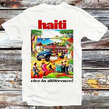 Haiti Vintage Travel Touri Poster V La Difference Vintage Retro Gift Uni Cartoon Anime Top  B1406 - Black - View 1
