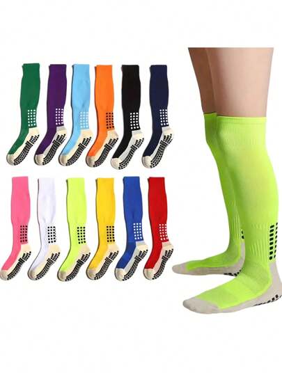 1 Paio di Calzini Sportivi da Calcio Professionali | Antiscivolo con Matrice in Silicone + Rete Traspirante a Nido d'Ape, Calzini Durevoli Anti-Attrito e Anti-Umidità, Autunno