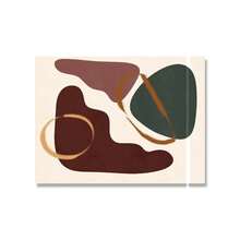 1 件焦橙色抽象墙面艺术帆布画赤土色太阳月亮简约女性线条海报波西米亚风印刷品家居装饰可选框架 - 彩色 - 查看 10