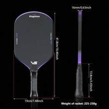 VISPINVO Pickleball Paddles, Toray T700 Carbon Fiber Pickleball Paddle With A 16mm Shark Power Polymer Core, The Pickleball Rackets Designed For Ultimate Spin & Consistency,With Pickleball Bag And Sweat-Absorbing Band