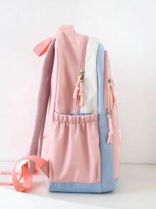 Nuevo juego de cuatro piezas de mochila para la temporada de vuelta al colegio, diseño de color sencillo y lindo con elemento de estrella de cinco puntas de béisbol, mochila de gran capacidad clásica y versátil, apertura de cremallera, plegable, con múltiples bolsillos y compartimentos, que incluye bolsa escolar, bolso bandolera, estuche de lápices y monedero redondo pequeño, mochila juvenil. Bolsa escolar imprescindible, adecuada tanto para niños como para niñas.