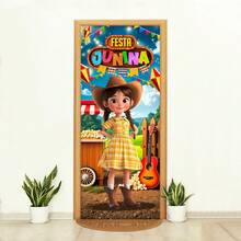 Felicita Decorative Door Cover 3D Sublimated Fabric Party 0.85x2.10 Junino - CP-387 - View 1