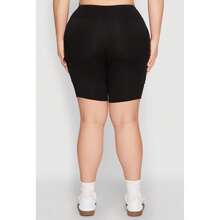Plus Size Spandex Cargo Biker Shorts - Multicolor - View 6