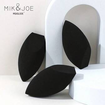 mik&joe 8/6/3/1 Pcs Egg-Shaped Black Beauty Sponges - Perfect For Makeup Application, Latex-Free, Reusable, For Foundation, Contour, And Highlighting