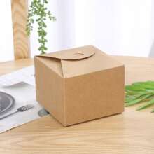 5 Stücke/10 Stücke große quadratische Kuchenbox, kleine Kraftpapier Backwarenbox für Kekse, Gebäck, Süßigkeiten, Mondkuchen Verpackung