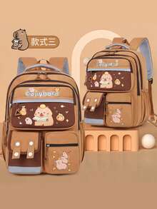 Capybara Kids Backpack, Lightweight Large Capacity Versatile Elementary/Middle School Student Backpack For Boys And Girls - Brown - View 6