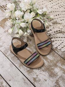 Rose Gold Fashion Beach Sandals For Girls - Black - View 3