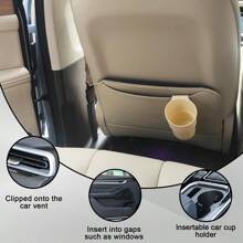 1pc/2pcs Beige/Black/Brown/Random Color Car Trash Bin, Car Air Vent Cup Holder & Trash Can, Suitable For Sedan, Pickup, SUV, RV And Other Car Air Vent, Cup Holder Locations