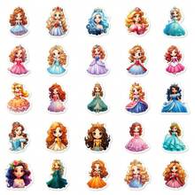 50 piezas de hermosos adhesivos de princesa a prueba de agua de PP, dibujos animados lindos y coloridos, adecuados para botellas de agua, monopatines, portátiles, cuadernos, equipaje, educación temprana, recompensas en el aula, interacción entre padres e hijos