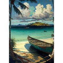 1 pieza Impresiones y carteles de arte de pared con opción de marco - Escenas naturales de viaje con vista al mar, pueblo costero, coches - Decoración de arte de lienzo para la sala de estar del hogar - Cuadros de pared - Regalos