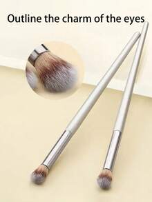 2 件木制眼影刷，火焰形状，非常适合鼻部轮廓眼影使用，快速简便的涂抹 - 香檳色 - 查看 2