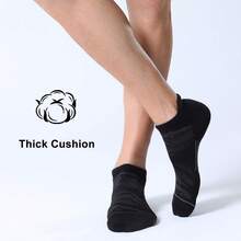 CS CELERSPORT 6 Pack Men's Running Ankle Socks With Cushion, Low Cut Athletic Sport Tab Sock - Black - View 5