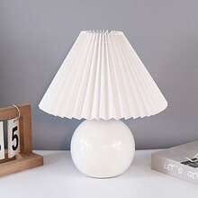1pc LED Warm Light Eye-Caring USB Powered Night Light, Nordic Ceramic Pleated Retro Desk Lamp, Cozy Atmosphere Lamp Suitable For Bedside, Bedroom Decor - Multicolor - View 12