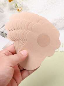 10pcs (10cm Diameter) Brand New Plus Size Reusable Invisible Non-Slip Breast Lifting Tape For Large Breasts, Anti-Glare Breast Patches And Sagging Prevention Disposable Stretch Non-Woven Nipple Patches- Sizes Fit A B C Cup