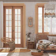 12pcs Spiral Wooden Decor Panels, Modern Style, Wooden Material, Suitable For Birthday Decoration, DIY Wall Cabinet, Window, Door Accessories | Spiral Edge Trim | Finished Decoration