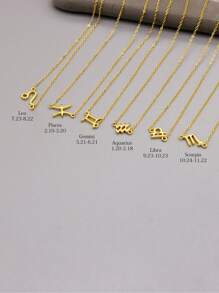 Collier en argent sterling S925 Série des douze constellations, Collier féminin pendentif constellation, Chaîne de clavicule, Cadeau d'anniversaire pour les filles