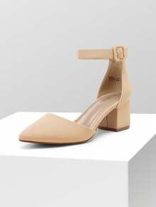 Womens Court Shoes Elastic Ankle Straps - Albaricoque - Ver 4