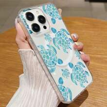 Turtle Mobile Phone Case, Decorated With Ocean Waves And Beach Vibes, Suitable For IPhone 16, 15, 14, 13, 12 And 11 Pro Models, Made Of TPU Material, And Provides Shockproof Protection. Perfect For Family, Friends, Children, Birthdays, Spring, Holidays, Boyfriends, Girlfriends, And Valentine's Day Gifts.